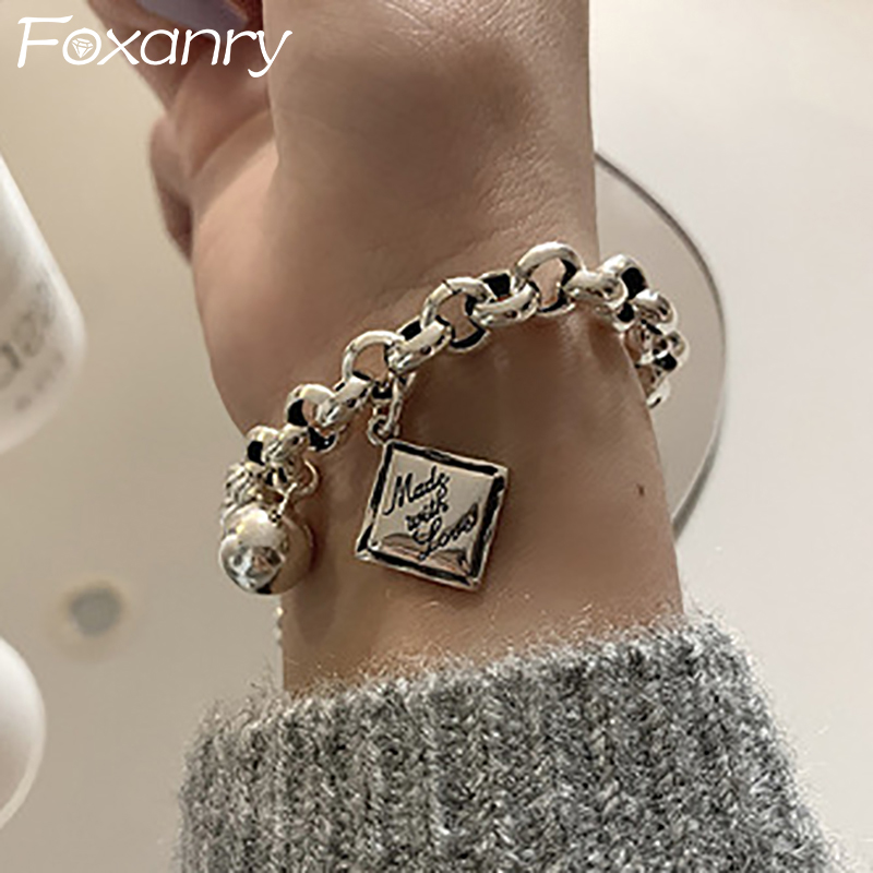 Vintage Fashion Tags - FOXANRY английская буквенная бирка панк-брекелет для