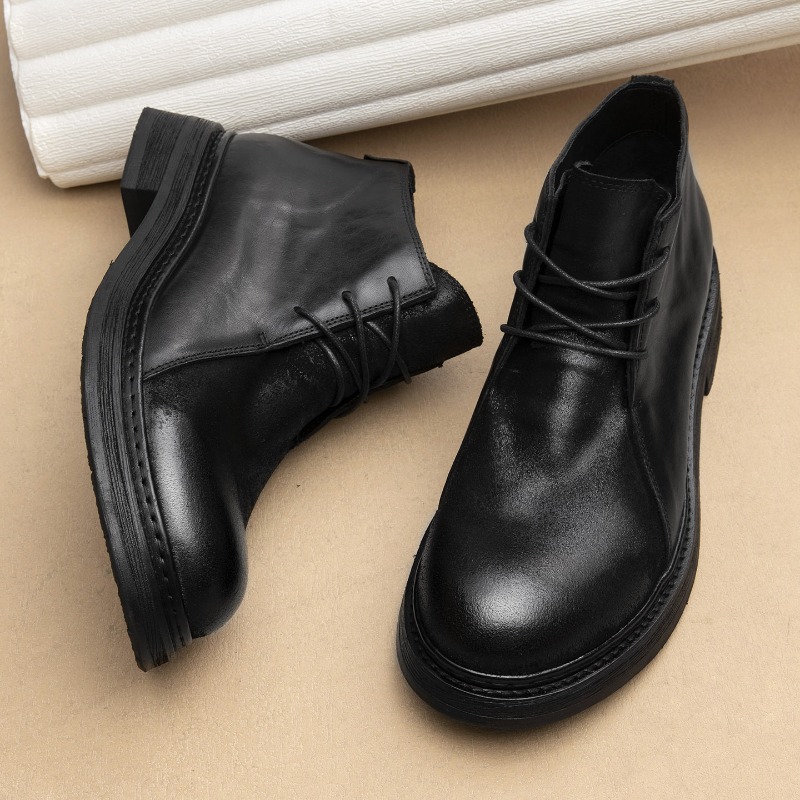 Vintage Fashion Mens - Винтажные мужские ботинки из натуральной кожи,