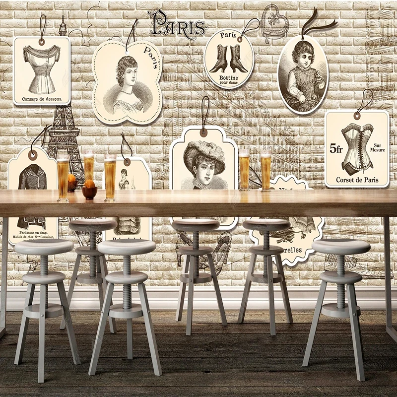 Vintage Fashion Tags - Европейские винтажные 3D фотообои с изображением